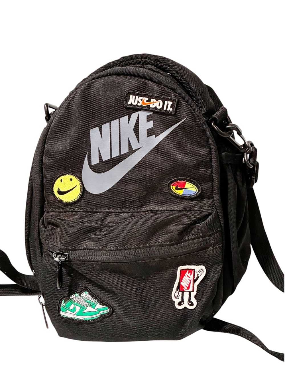 Nike Black Nylon Kids' Patch Lunch Tote Backpack Insulated